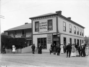 Sumner's tram track ran past Geo Vincent's hotel establishment in its prime.