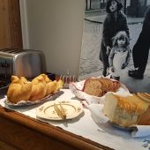 Breakfast-with-a-Scottish-Terrier-called-Kara. Breakfast-with-a-Scottish-Terrier-called-Kara.