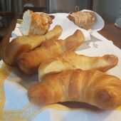 Le Petit Hotel's  hotel baked croissants Le Petit Hotel's  hotel baked croissants