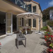 Hotel outdoor dining area Hotel outdoor dining area